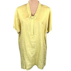 NWT‎ Amelline Linen Top XL Yellow Oversized Lightweight Blouse